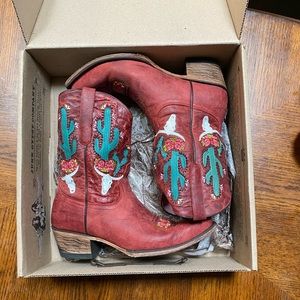 Junk Gypsy by Lane Cowboy Boots Bramble Rose Leather Size 9.5 Like New in Box